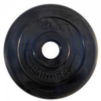 диск обрезиненный mb barbell atlet 51 мм 10 кг. черный