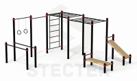 комплекс из брусьев, турников, шведской стенки, двух рукоходов, двух лавок для пресса и гимнастическ