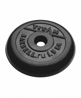 диск обрезиненный d51мм mb barbell titan черный 1,25 кг