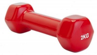 гантель обрезиненная 2 кг bradex sf 0161 красный