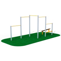 комплекс турников со скамьей для пресса