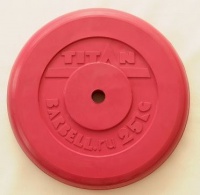 диск обрезиненный с втулкой titan profy 51 мм 25 кг. красный