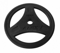 диск обрезиненный черный, d 51 15 кг alex p-rob